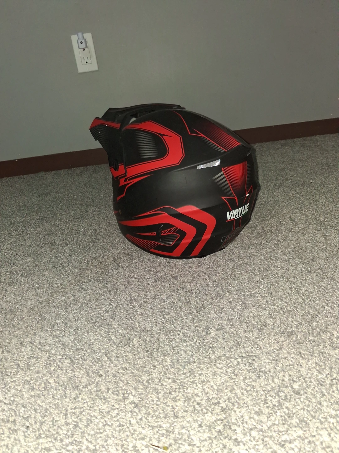 Virtue Motocross Helmet - Black and Red - photo 3