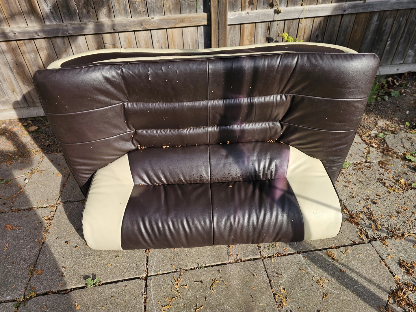 Two-Tone Faux Leather Loveseat
