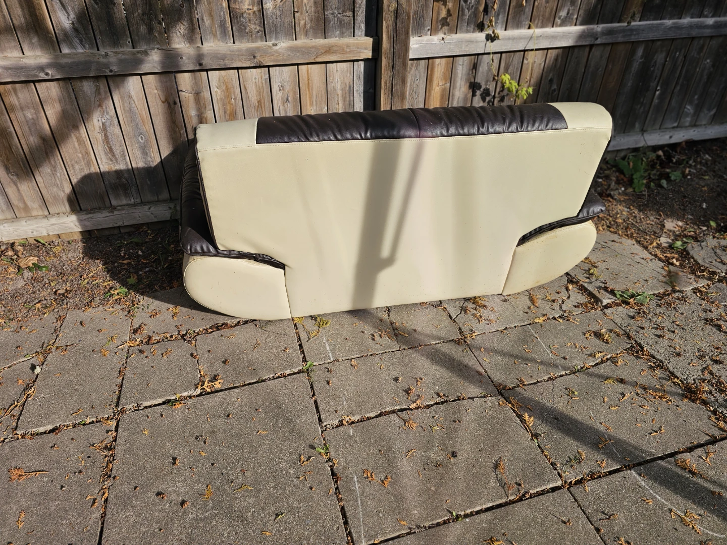Two-Tone Faux Leather Loveseat - photo 2