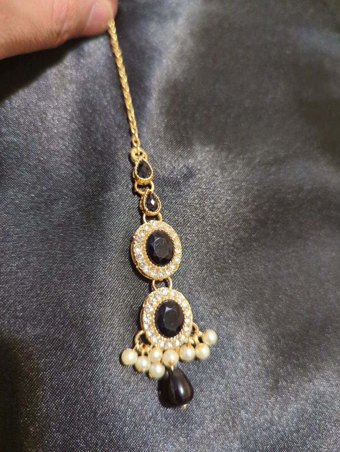 Pakistani Black and gold jewellery set - photo 4