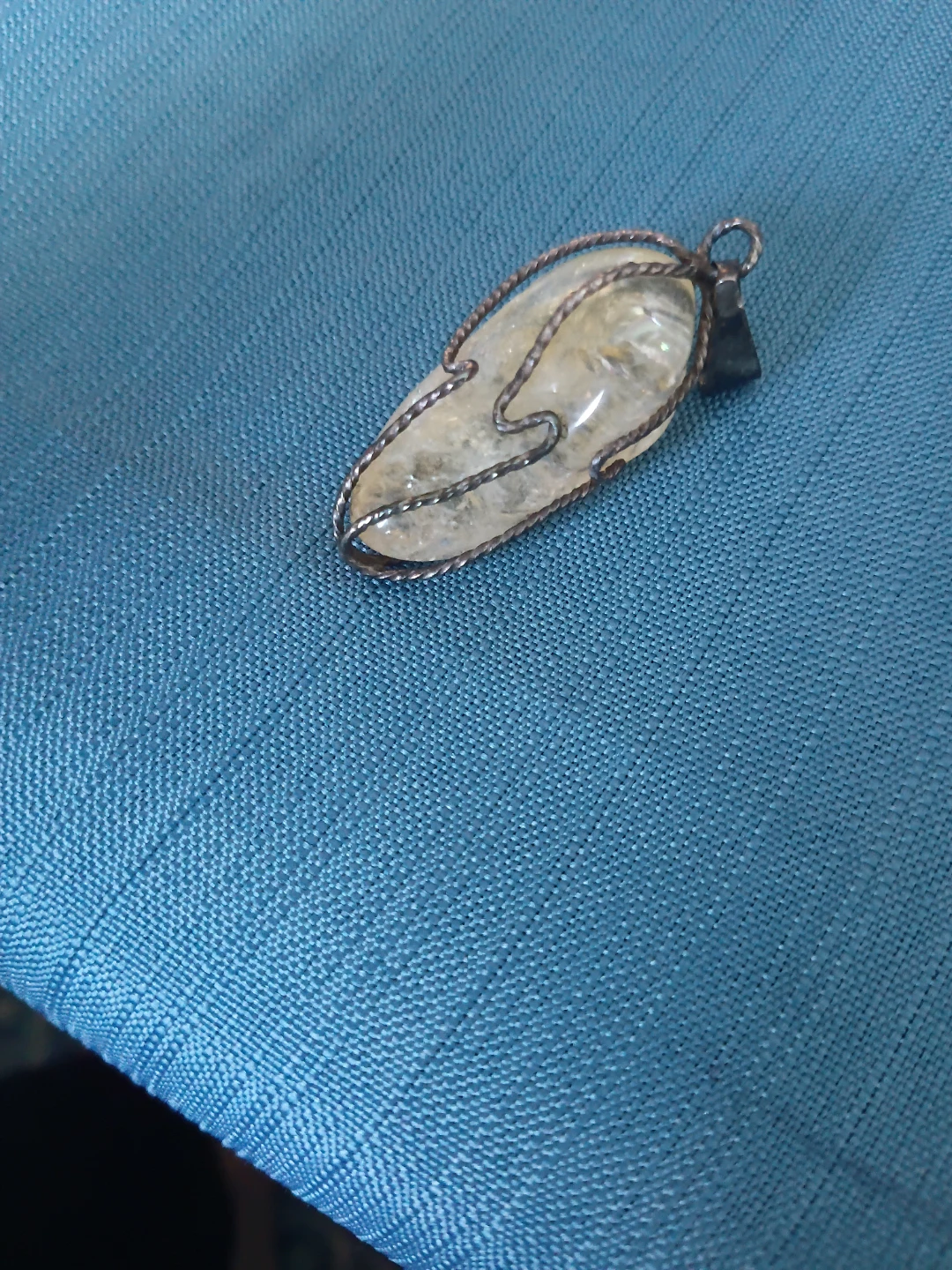 Wire-Wrapped quartz  Crystal Pendant - photo 2