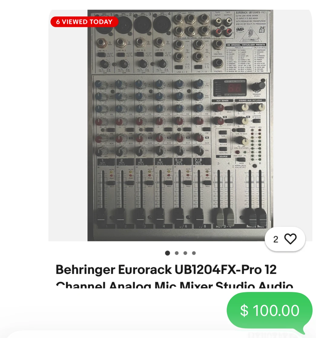 Behringer Eurorack UB1204FX-Pro 12 Channel Mixer
