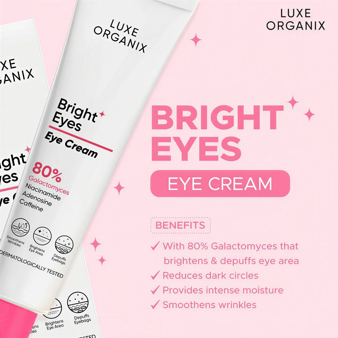 LUXE ORGANIX Bright Eyes Eye Cream 80% Galactomyces 15g - photo 3
