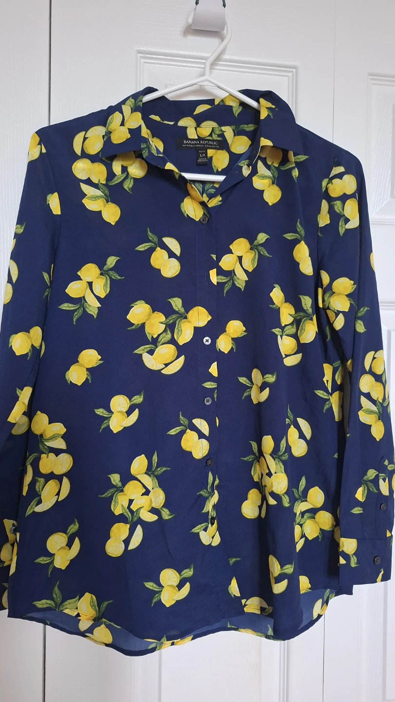 Banana Republic Lemon Print Shirt