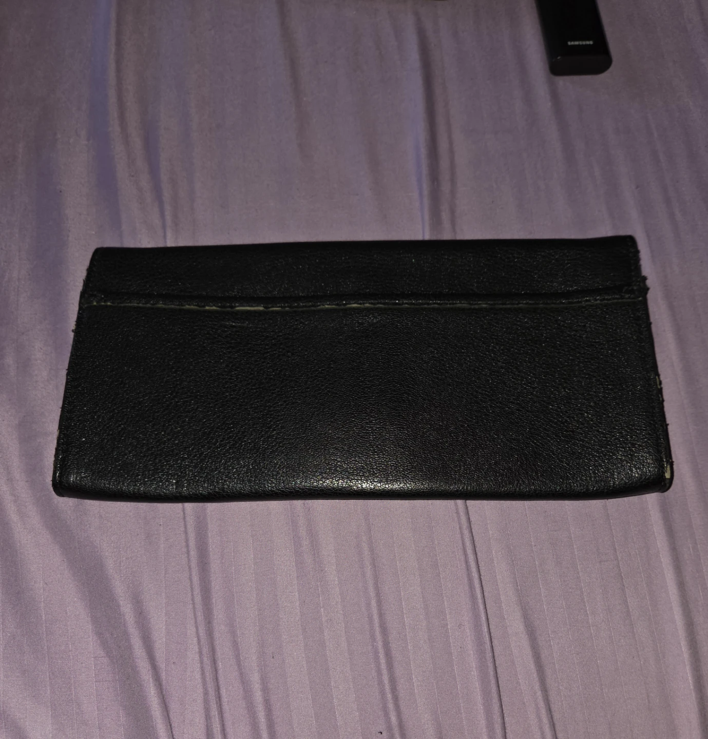 Leather & Gold-Lined Clutch Purse w/ Twist-Close Hardware - photo 5