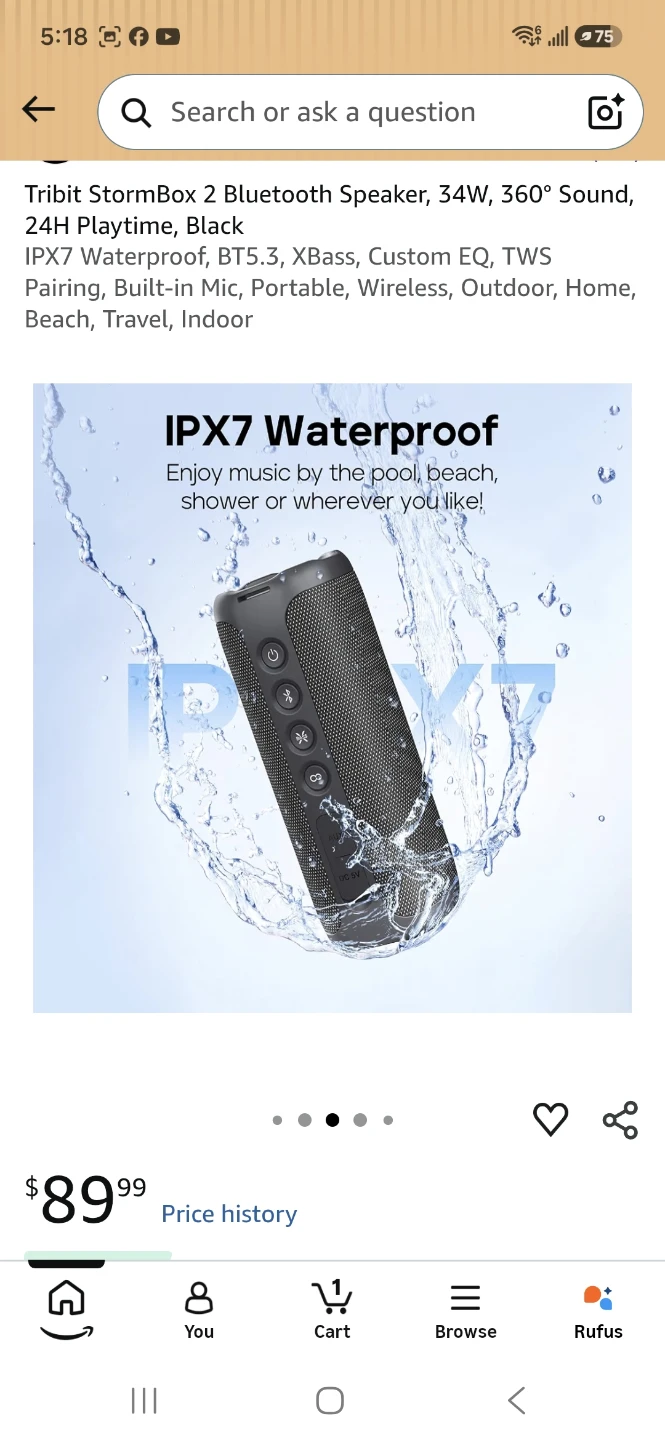 Tribit StormBox 2 Bluetooth Speaker - photo 3