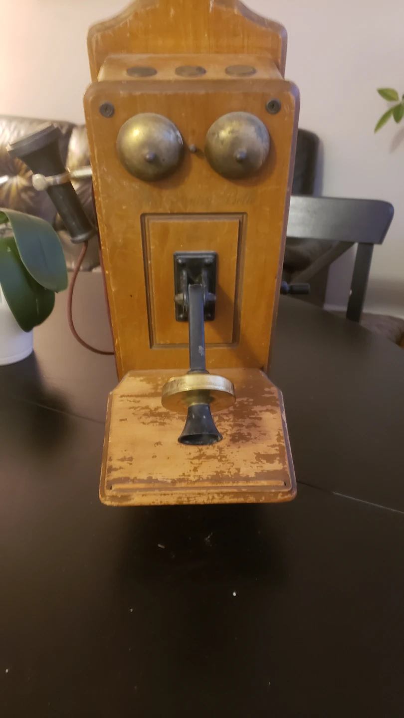Antique hand crank phone - photo 4