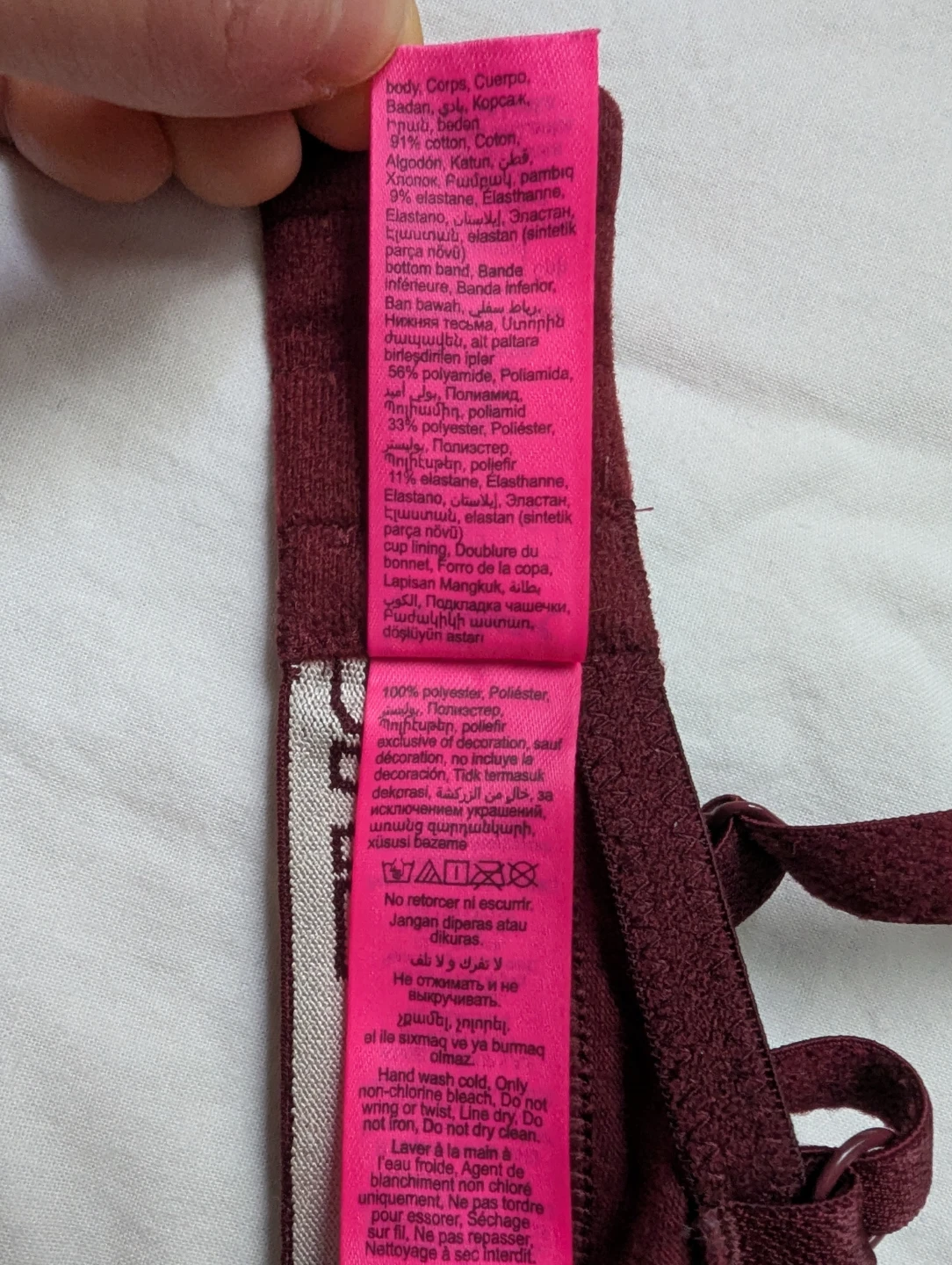 La Senza Remix Lightly Lined Cotton Balconnet Bra 34C burgundy - photo 5