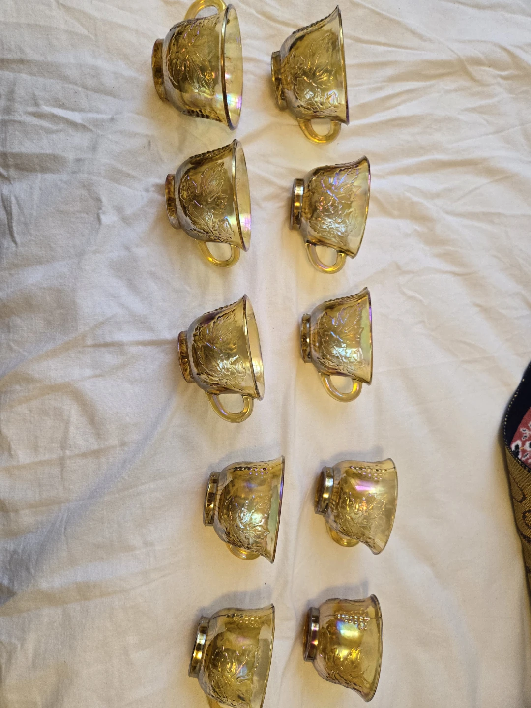 Beautiful vintage Carnival  Glass Punch Bowl Set - photo 5
