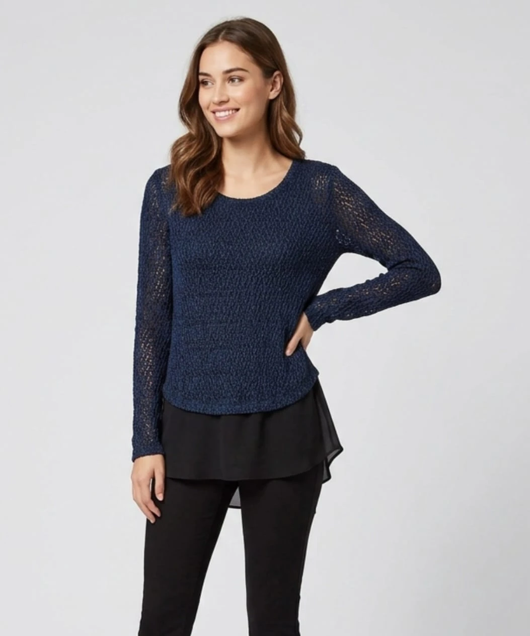 Design Lab navy blue knit sweater