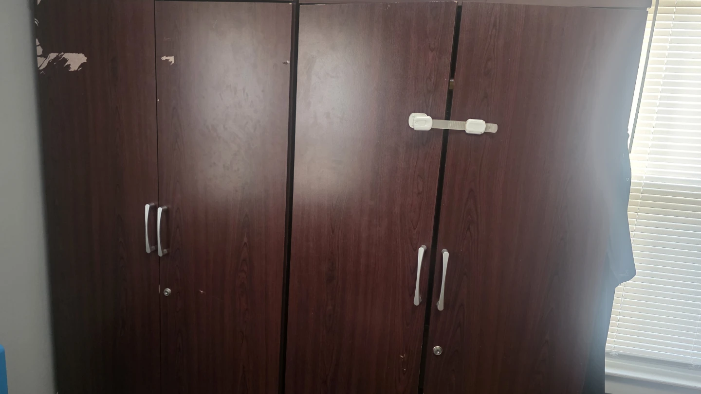 Dark Wood Finish Wardrobe Closet - photo 3