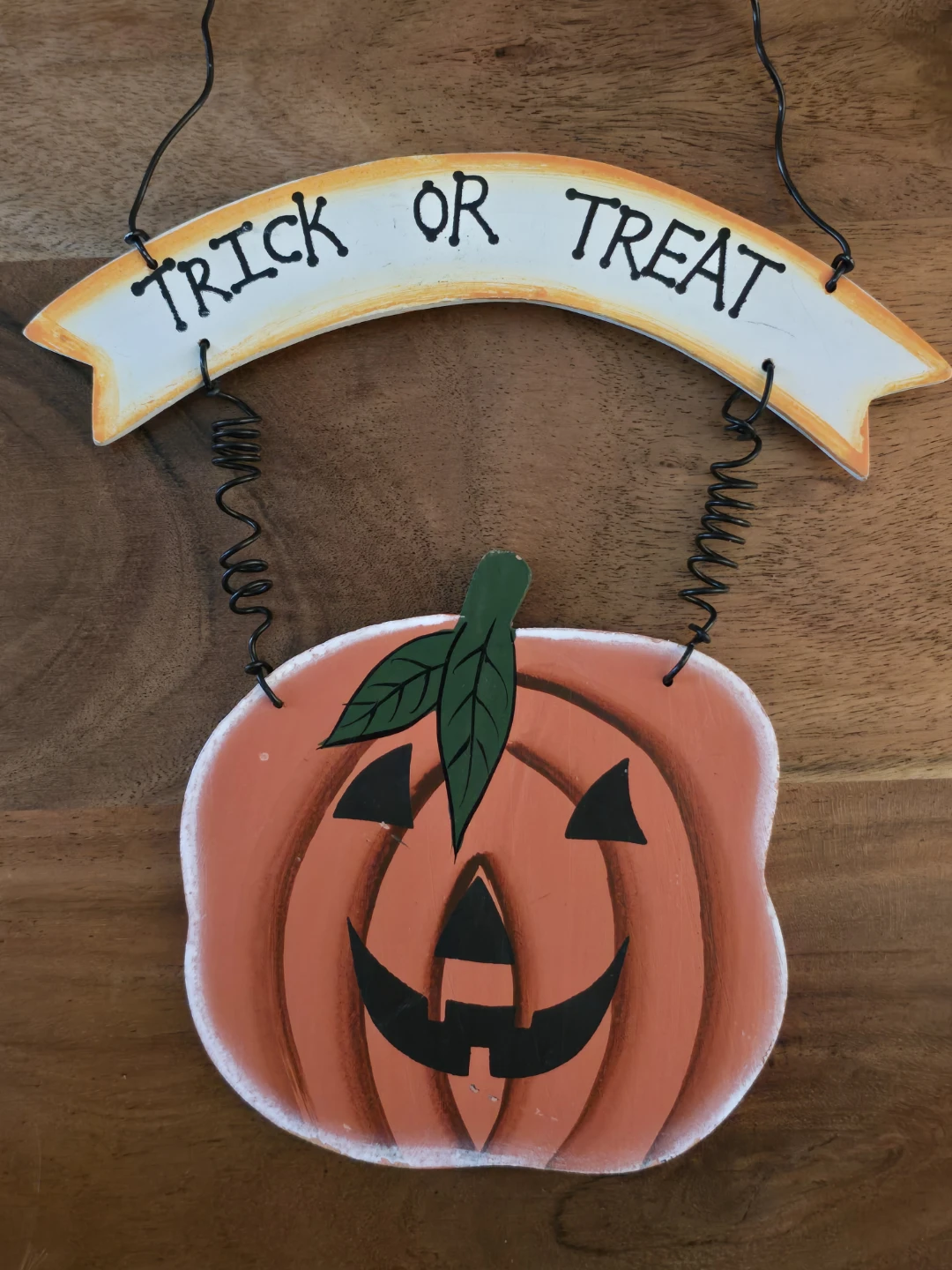 Halloween Trick or Treat pumpkin hanging wall decor - photo 2