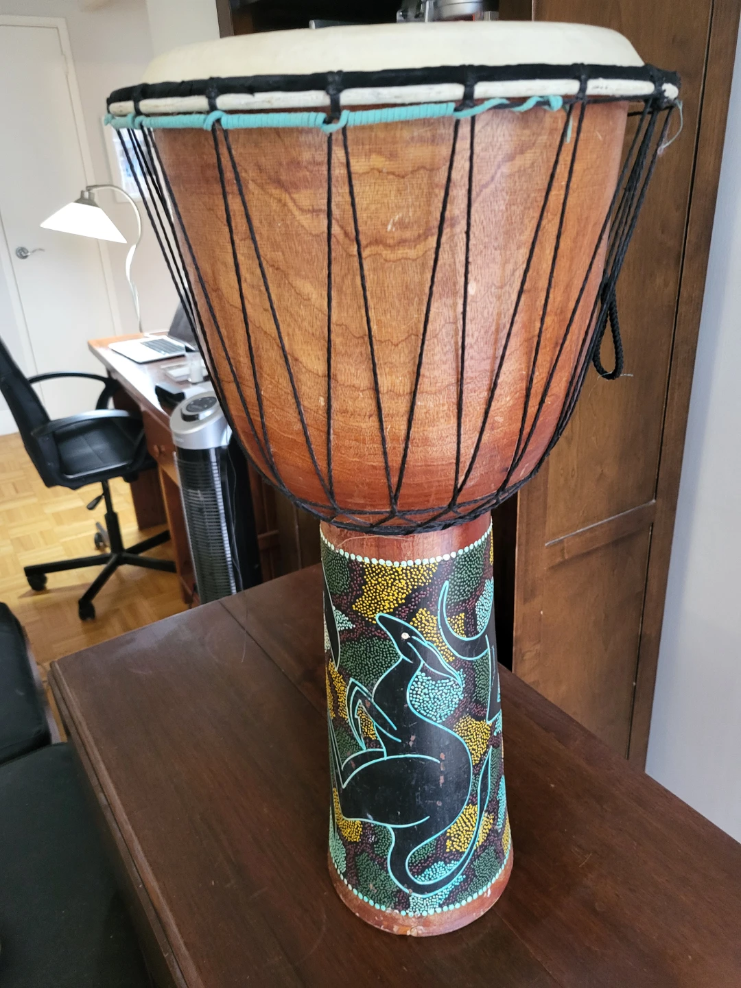 Aboriginal Art Djembe Drum - photo 2