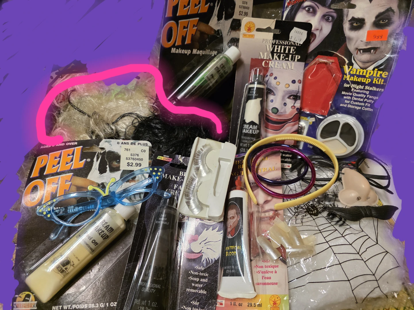 Assorted Halloween Makeup and Costume Accessories