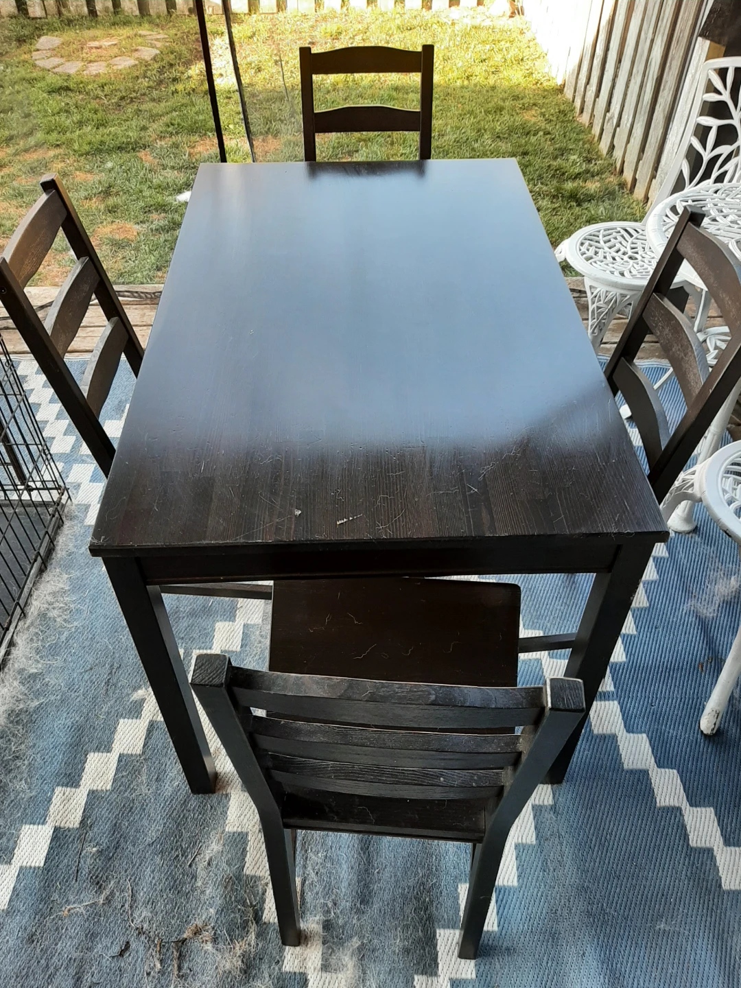 Dark Brown Dining Table with 4 Chairs