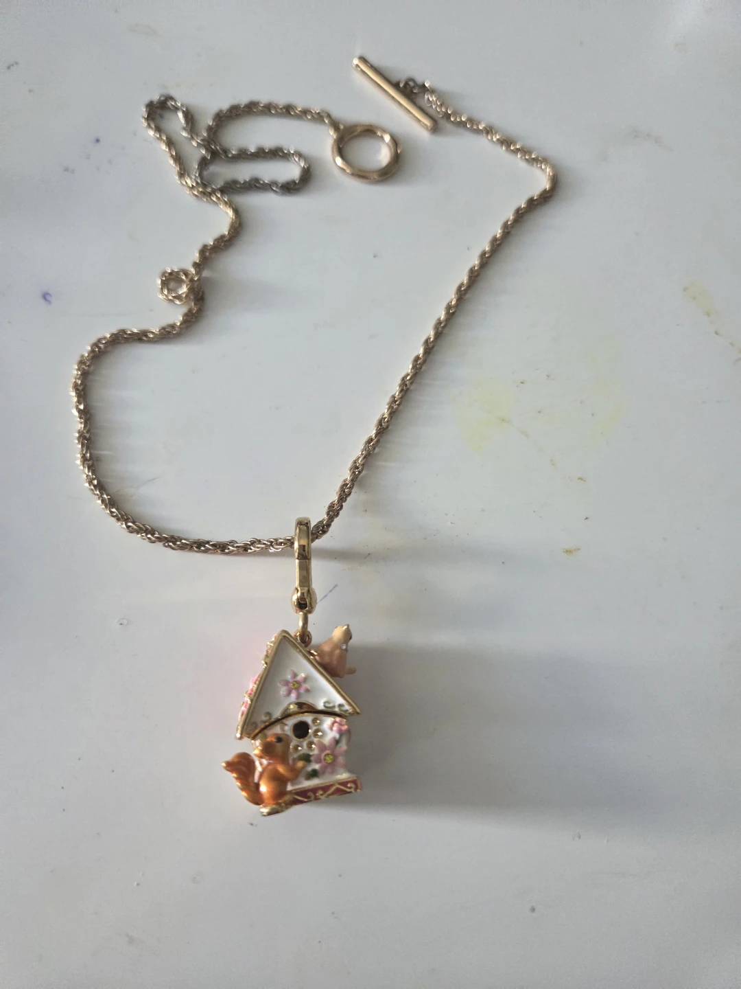 Squirrel and Birdhouse Charm Necklace - photo 2