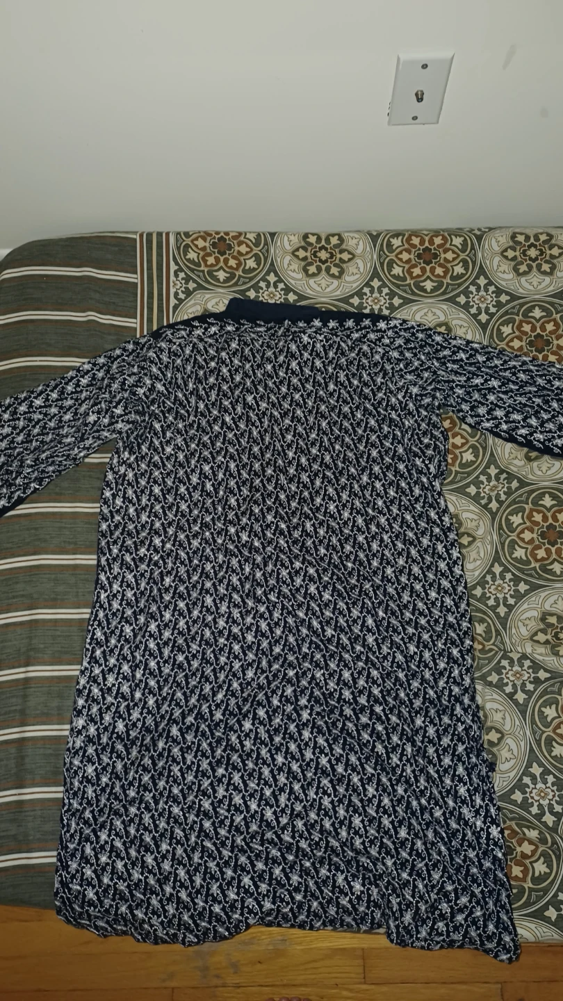 Blue and White Fully Embroidered Tunic - photo 3