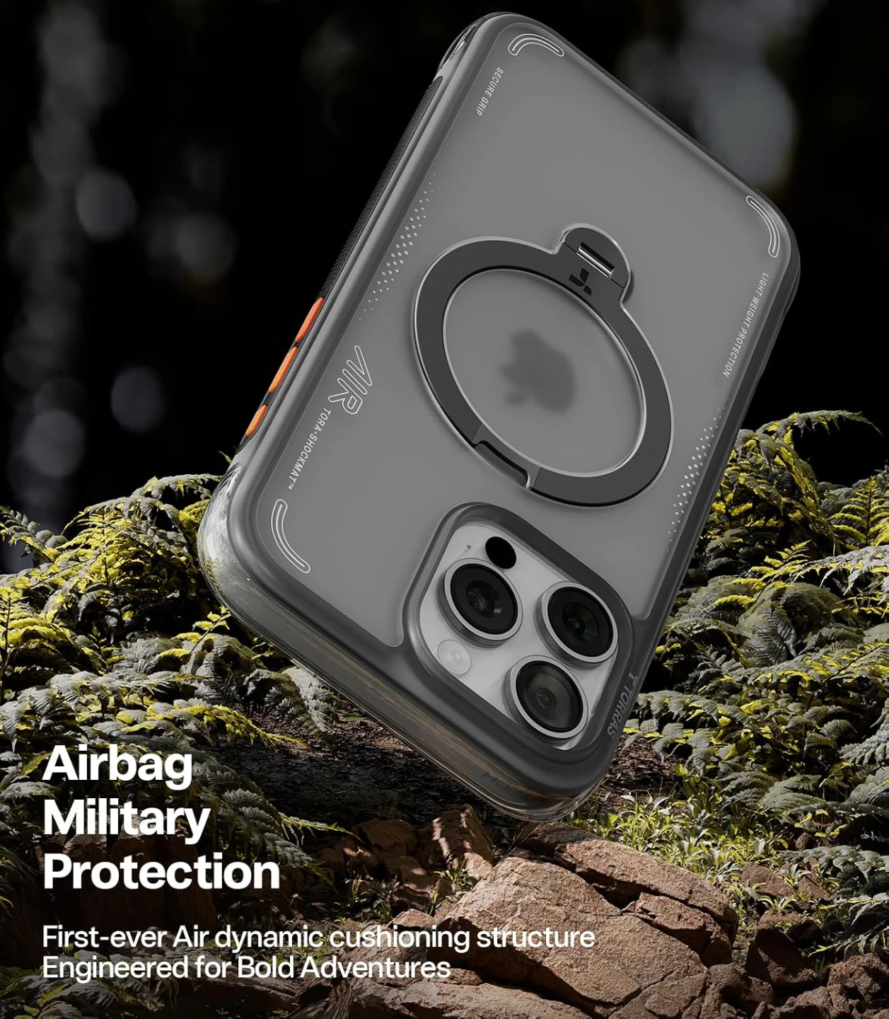 TORRAS Ostand Q3 Air for iPhone 16 Pro Max Case(Shadow Black) - photo 3