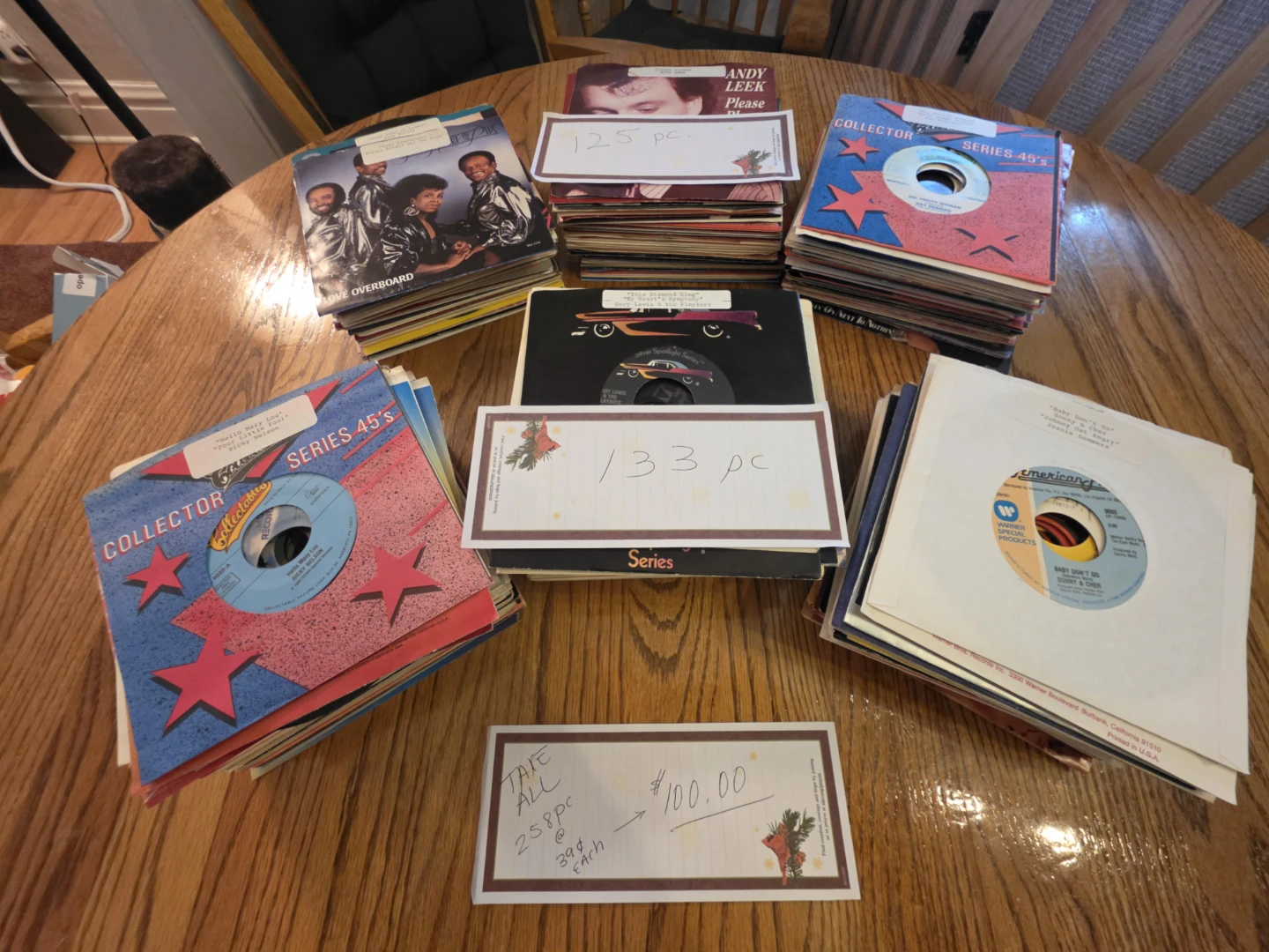 258 Vintage 45 RPM Vinyl Records – 60s, 70s & 80s