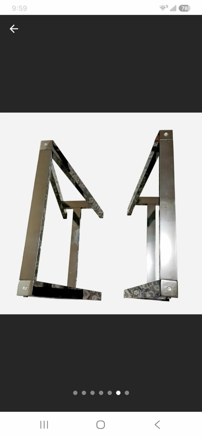 shiny stainless steel  Metal Table Base Frames or table leg - photo 3