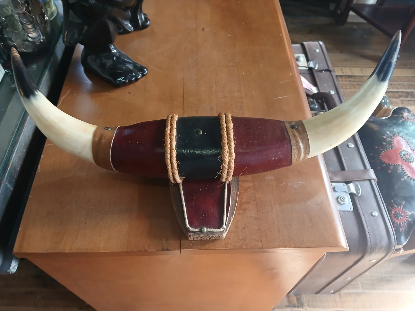 Vintage Steer Horn Wall Mount Decor