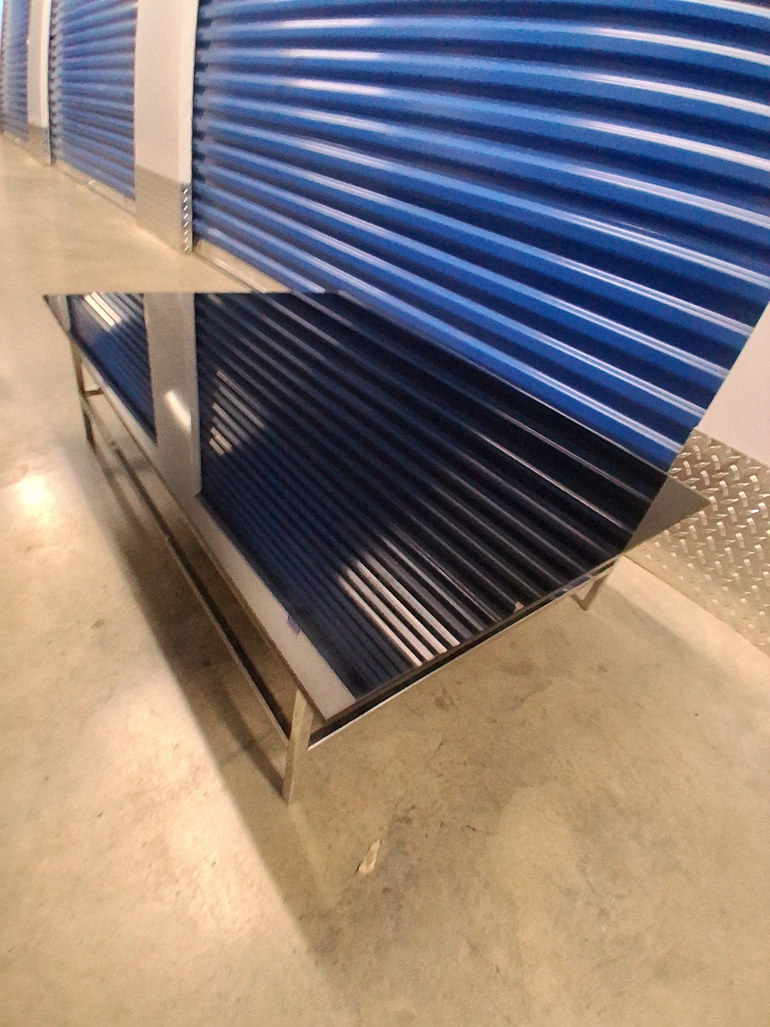 Modern Japanese Chrome & Black Glass Coffee Table