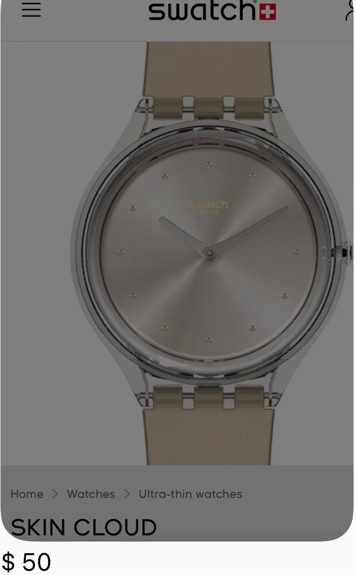 Swatch Skin Cloud Ultra-thin Watch