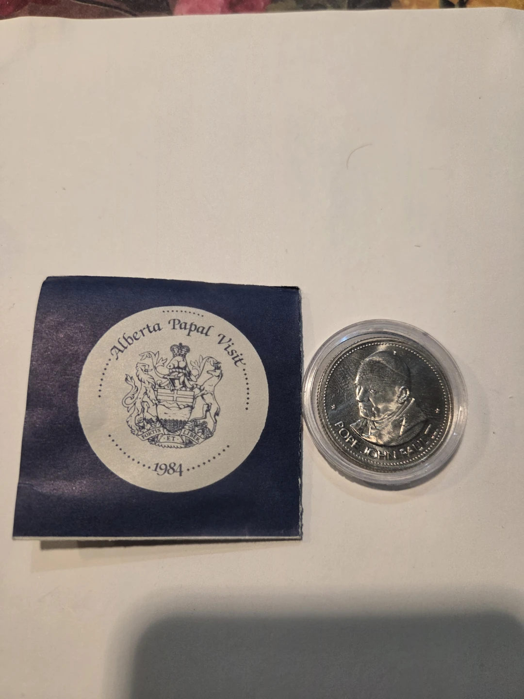 1984 Alberta Papal Visit Commemorative Coin - photo 2