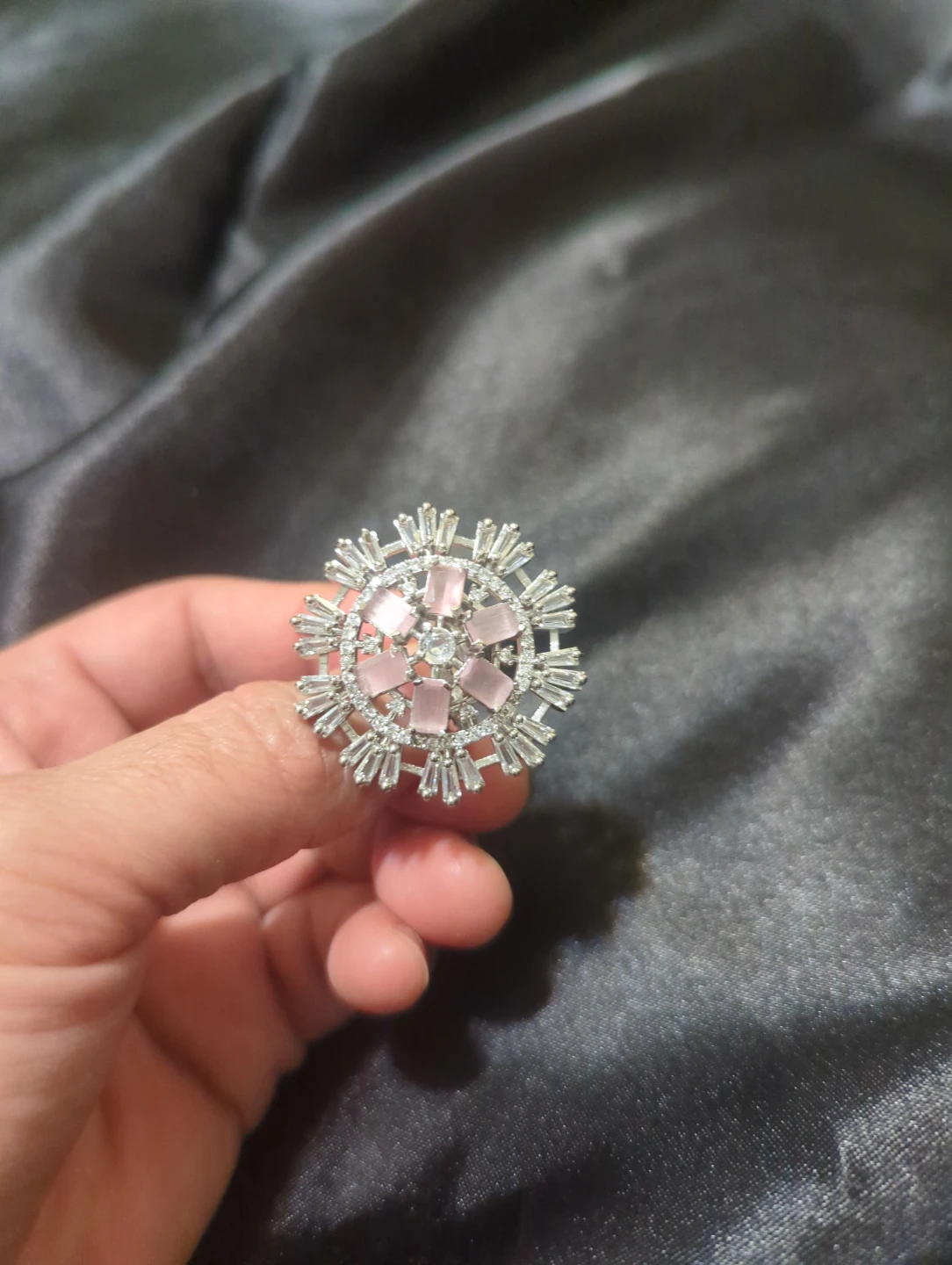 Floral Crystal Statement Ring