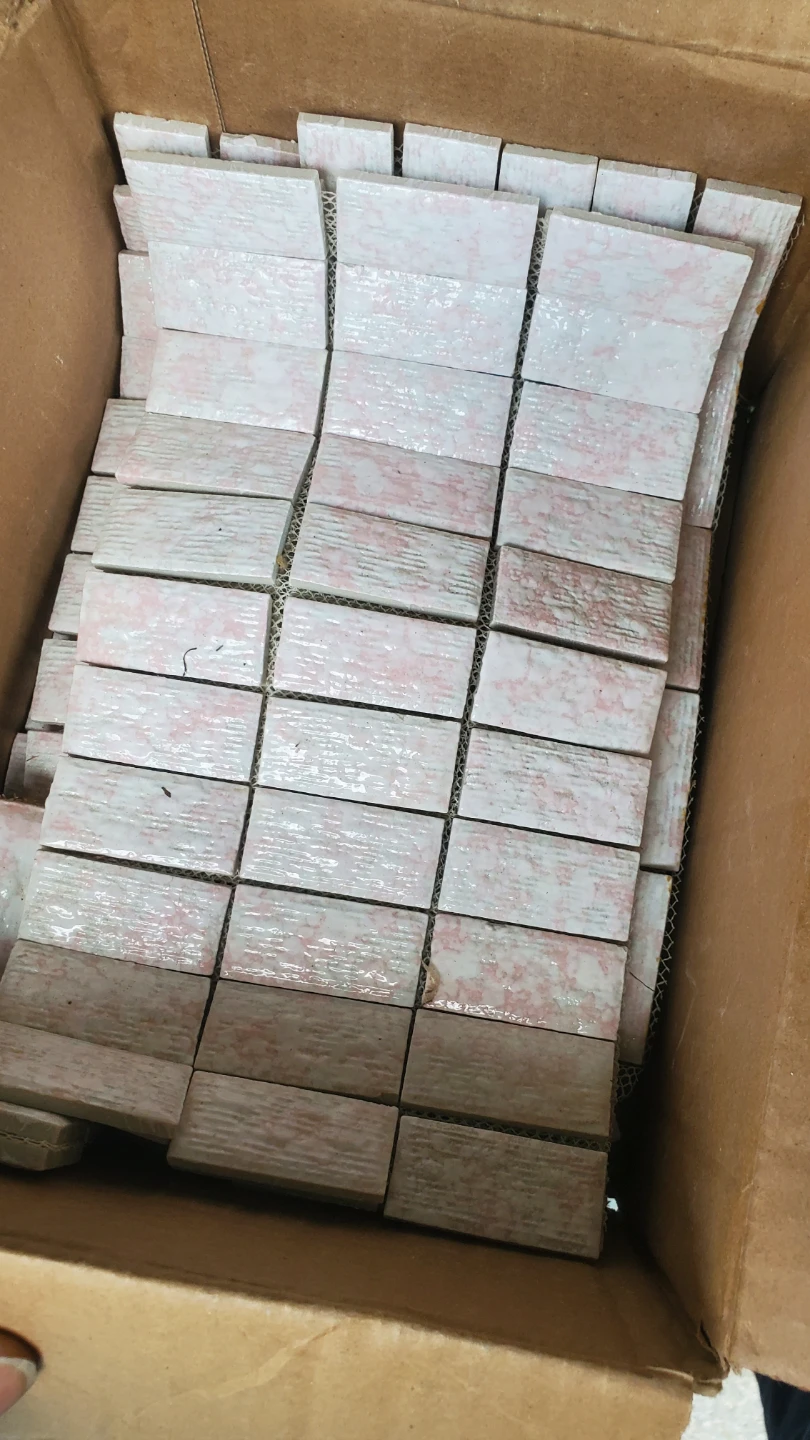 Pink and White Ceramic Mosaic Tile Sheets - photo 3
