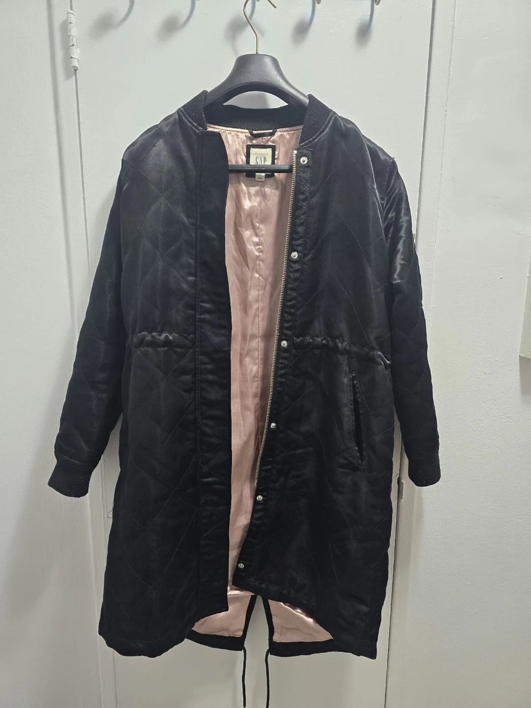 GAP Quilted Bomber Jacket Black