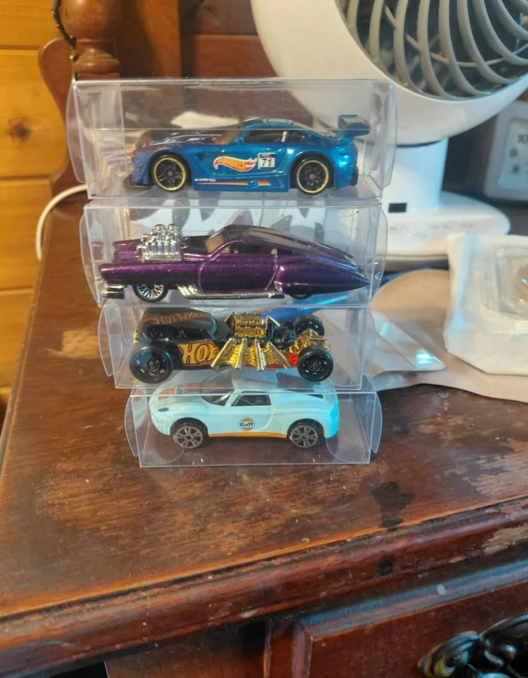 Set of 4 Hot Wheels toy cars