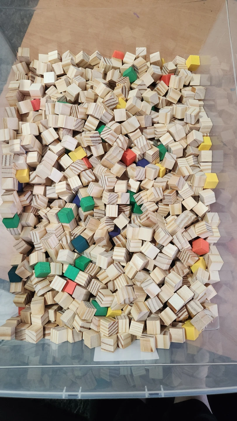 Large collection of wooden craft cubes