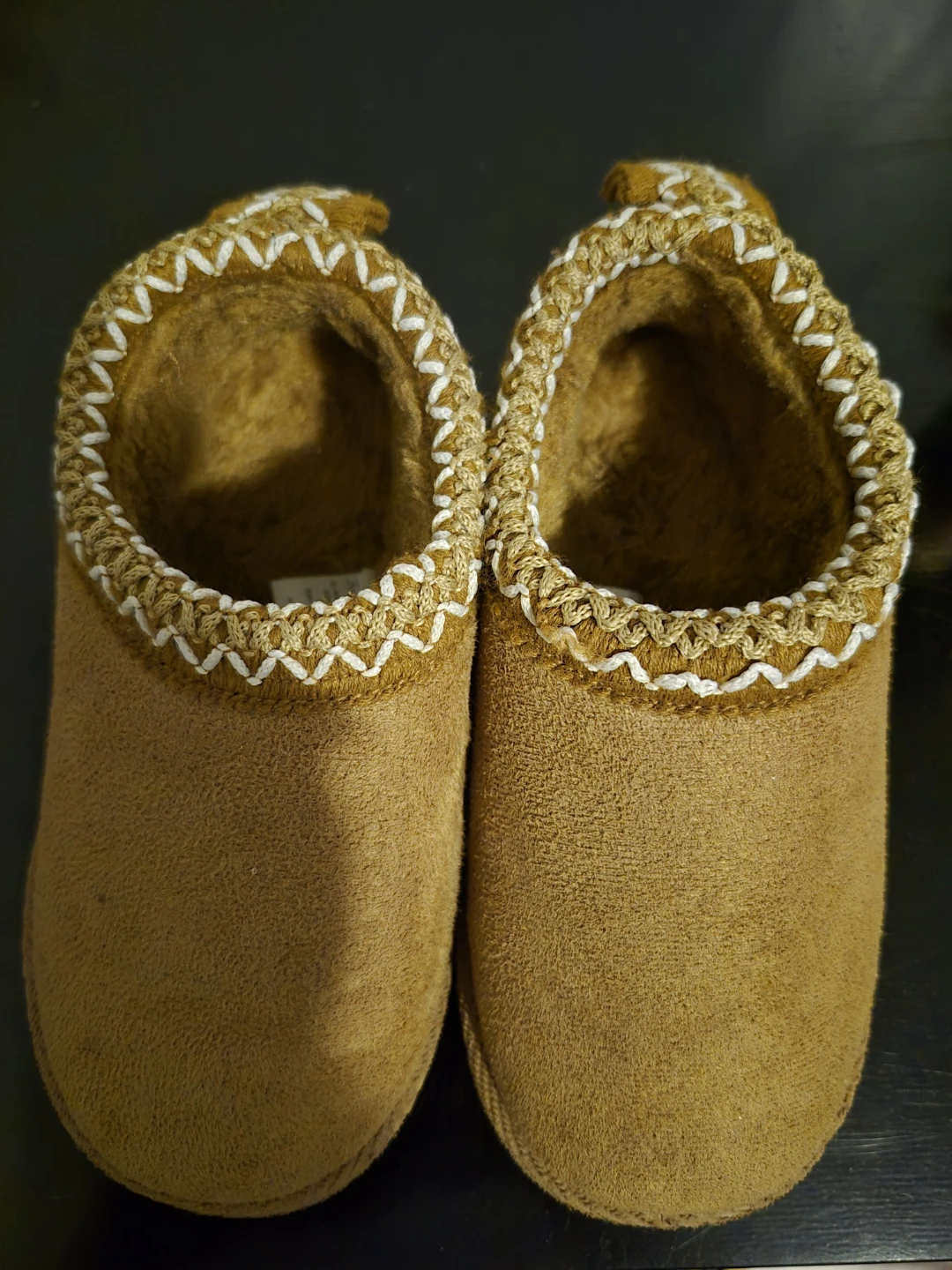 Tan Faux Suede Slippers