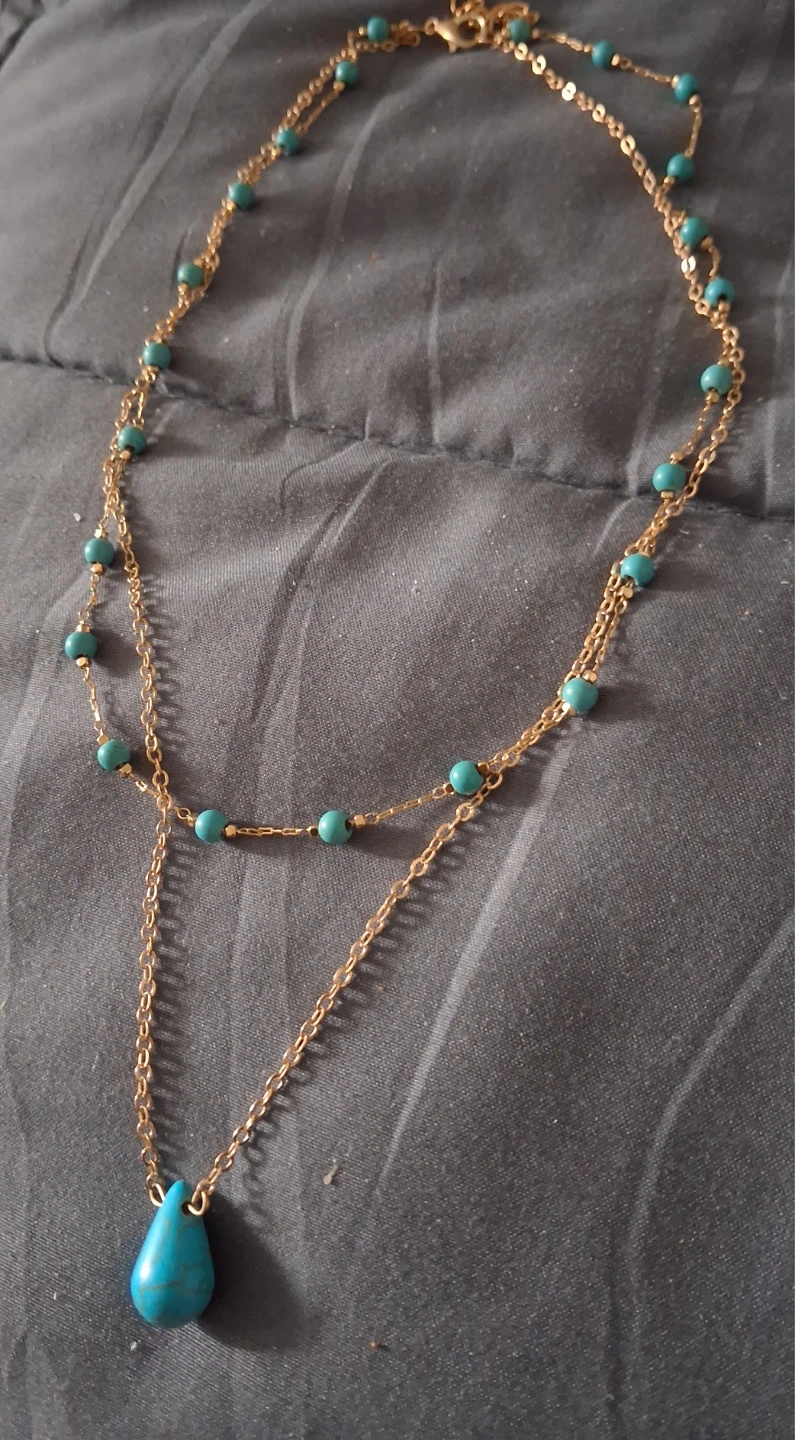 Layered Necklace and Beaded Bracelet Set - photo 2