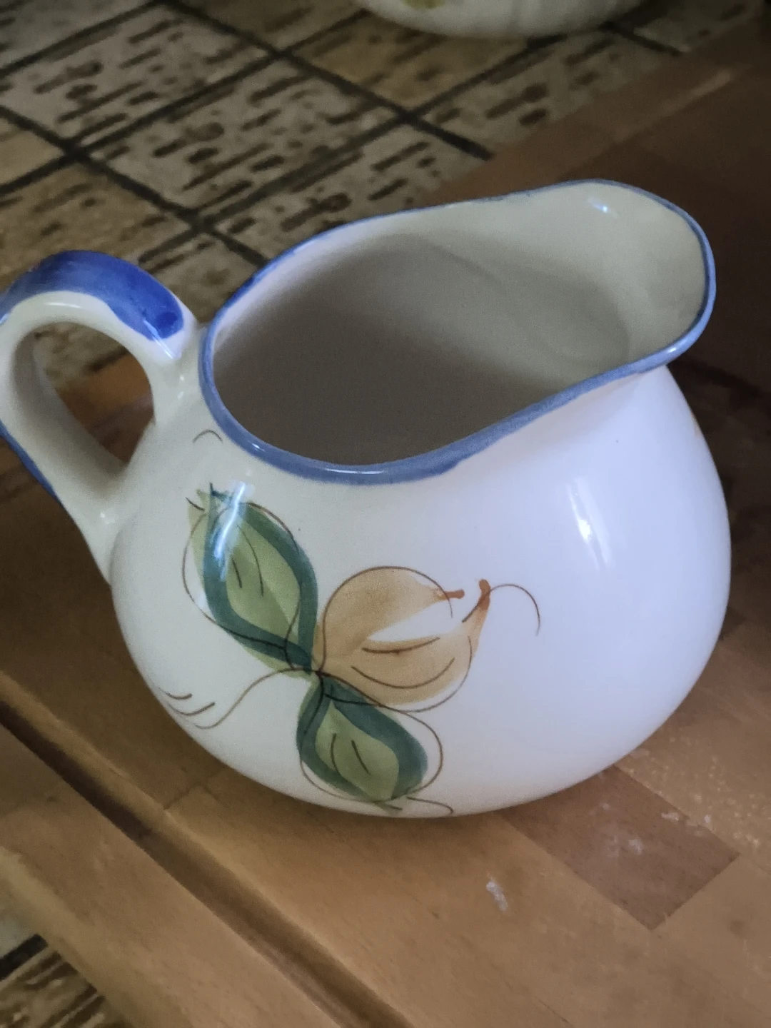 Portugal Ceramic Hand-Painted Floral Creamer Pitcher - photo 4