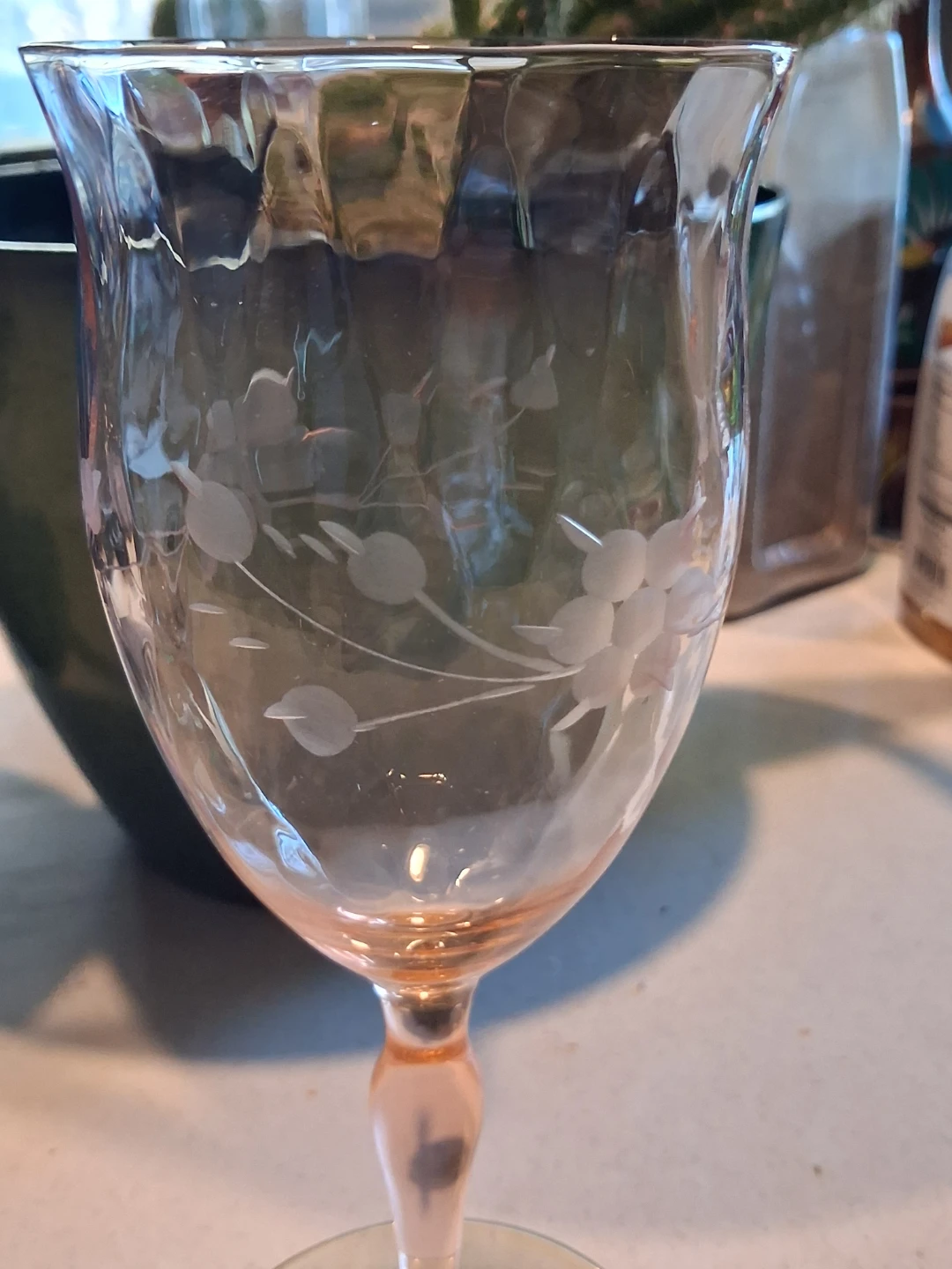 Set of 2 Vintage Weston Glass Co  Uranium Glass Wine Glasses - photo 4