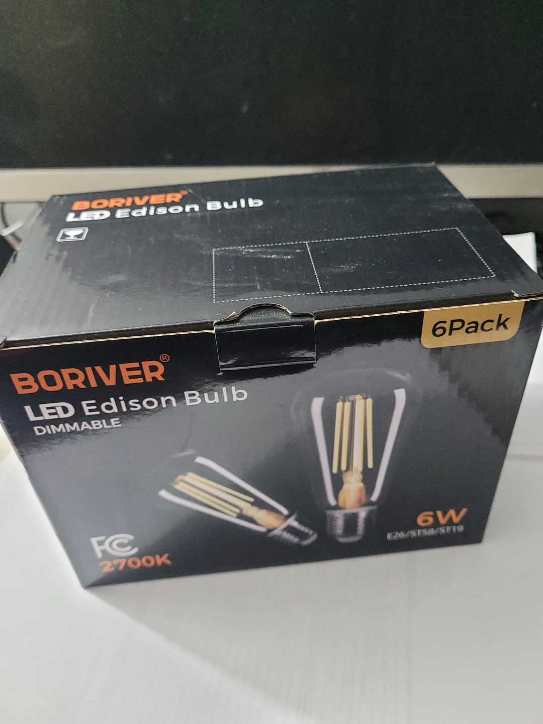 Boriver 6-Pack LED Edison Bulbs