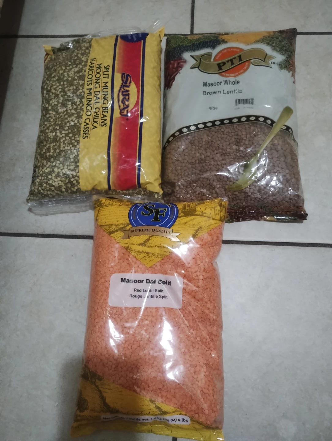 Assorted Indian Dal & Lentils Bundle (3 Bags - 12 lbs Total)