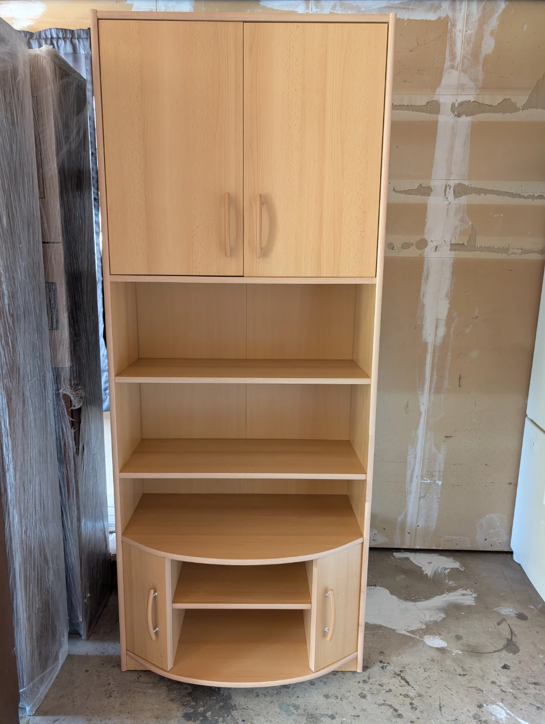 Light Wood Storage Cabinet with Shelves