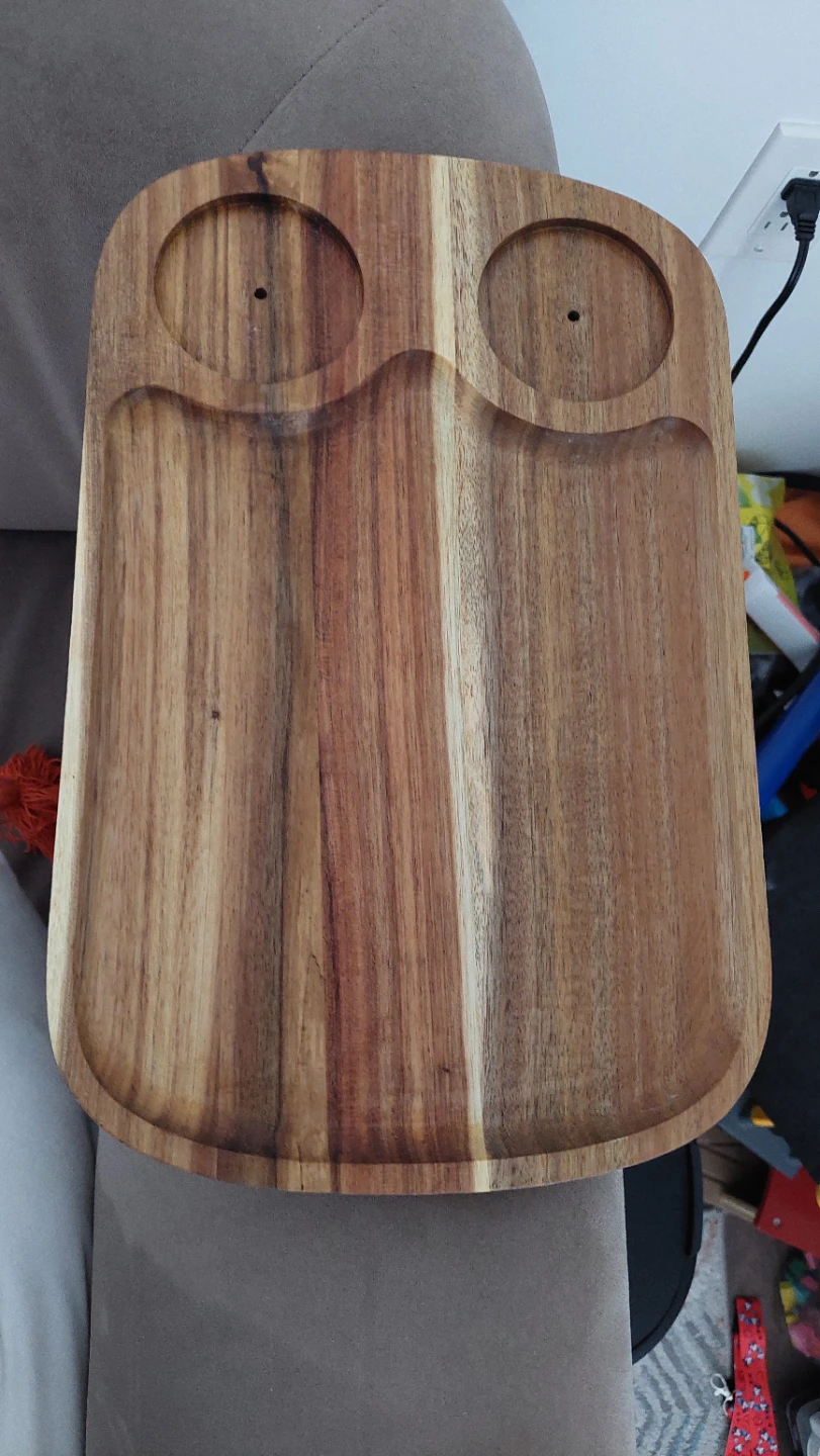 Wooden Serving Tray with Two Cup Holders - photo 2