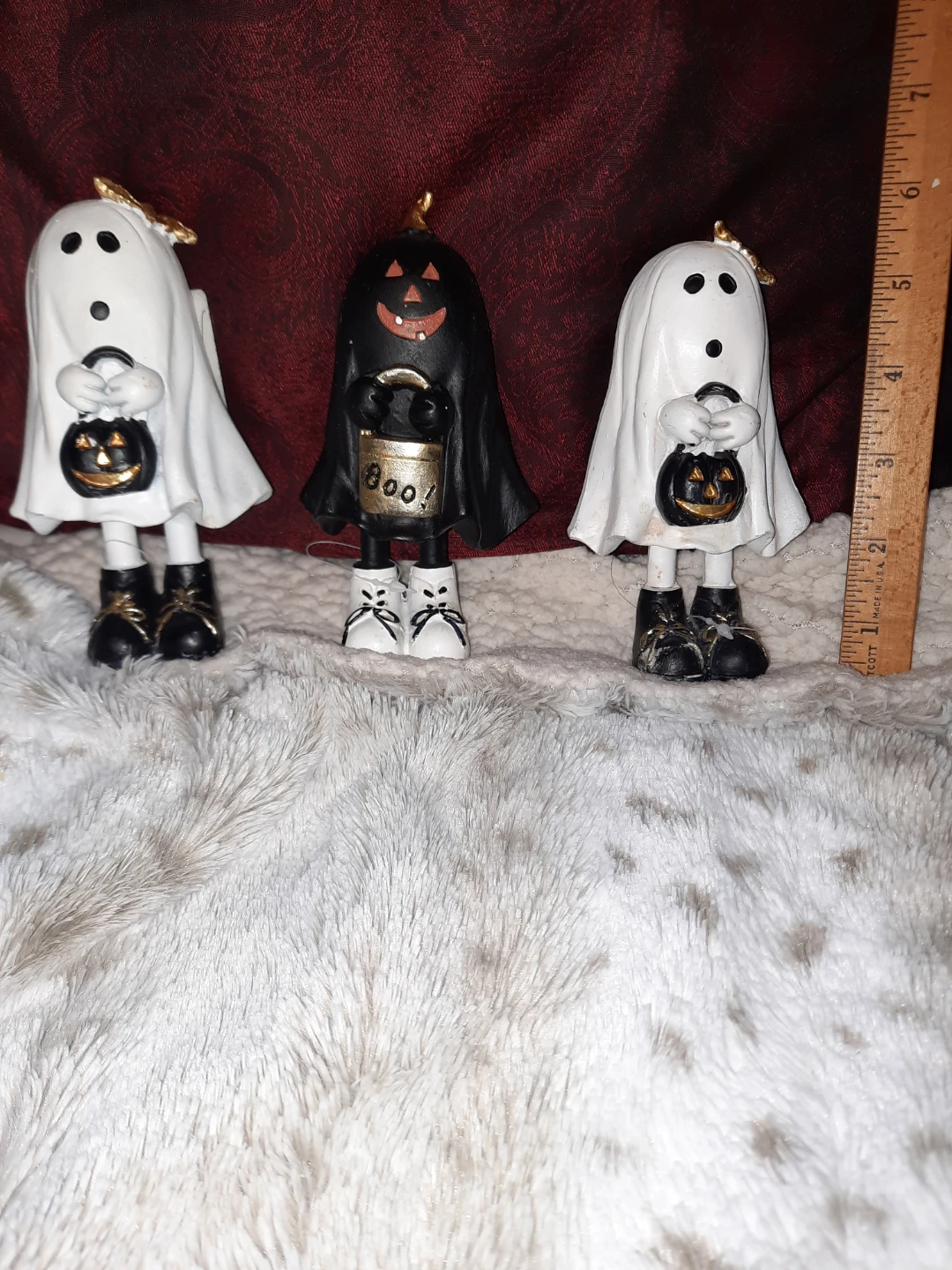 Set of 3 Halloween Ghost and Pumpkin DecoratingFigurines - photo 3