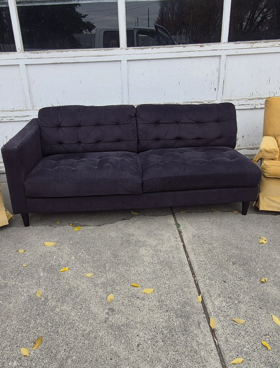 Dark Grey Tufted Sofa - photo 4