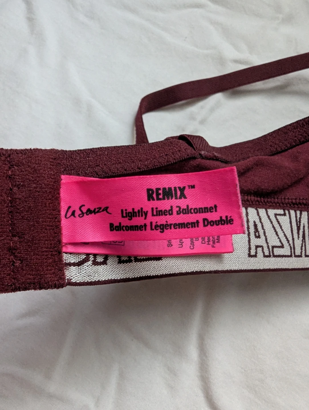 La Senza Remix Lightly Lined Cotton Balconnet Bra 34C burgundy - photo 3