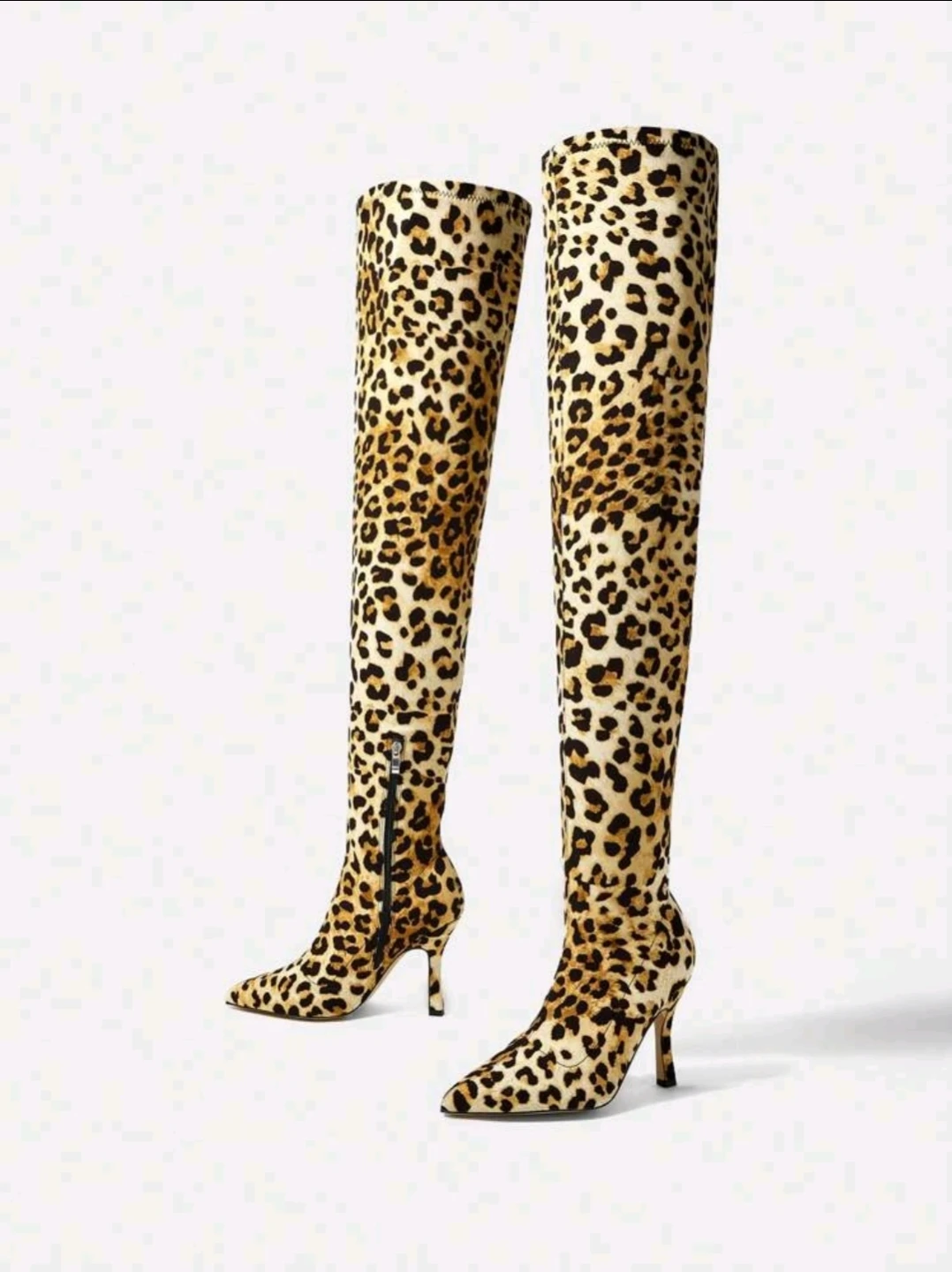 Leopard Print Thigh High Boots 7