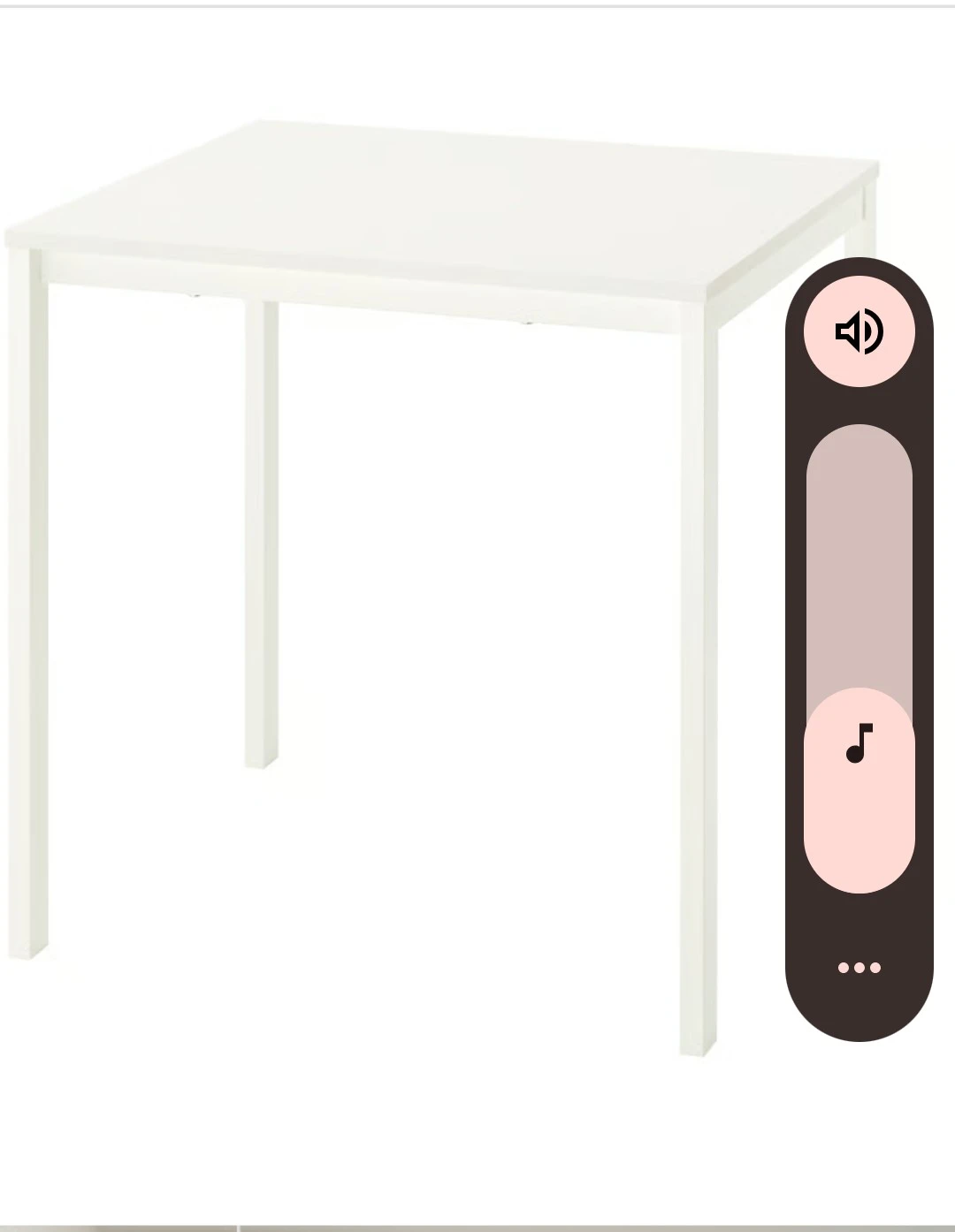 IKEA white square kitchen table.