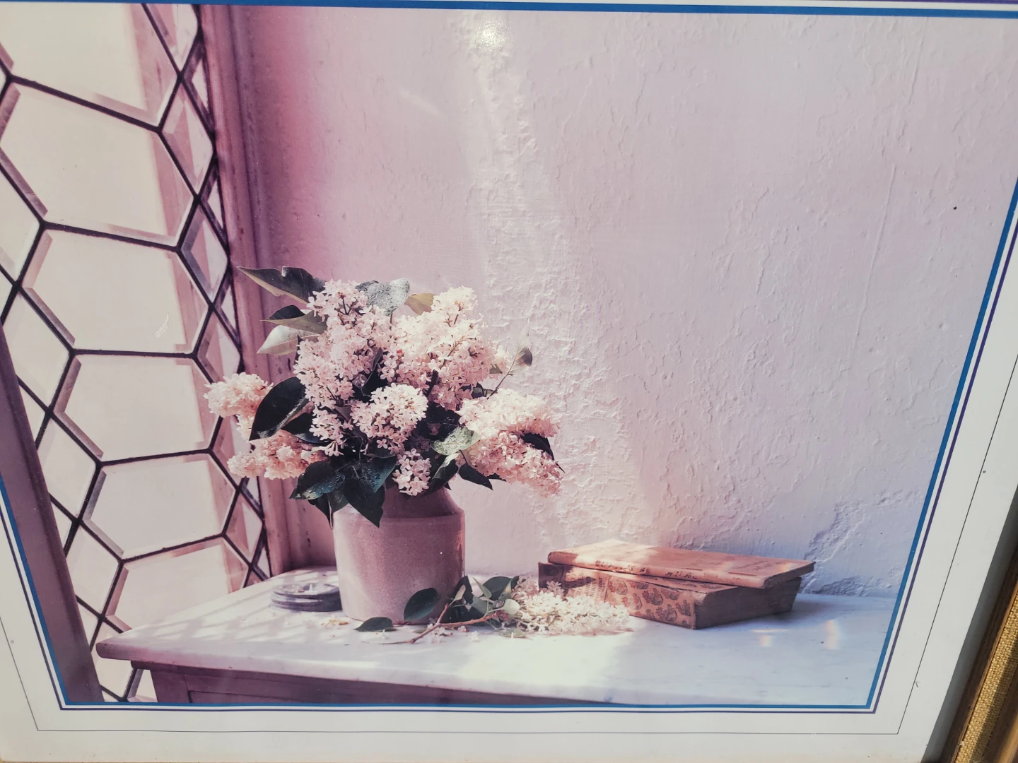 Floral Still Life Wall Art in Oak Frame - photo 3