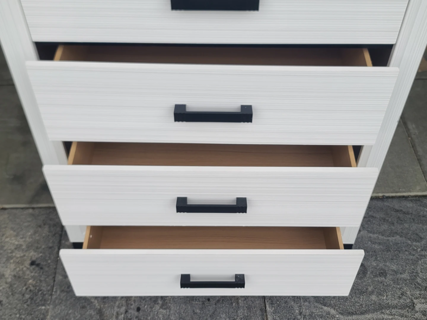 White 5-Drawer Chest with Black Hardware - photo 3
