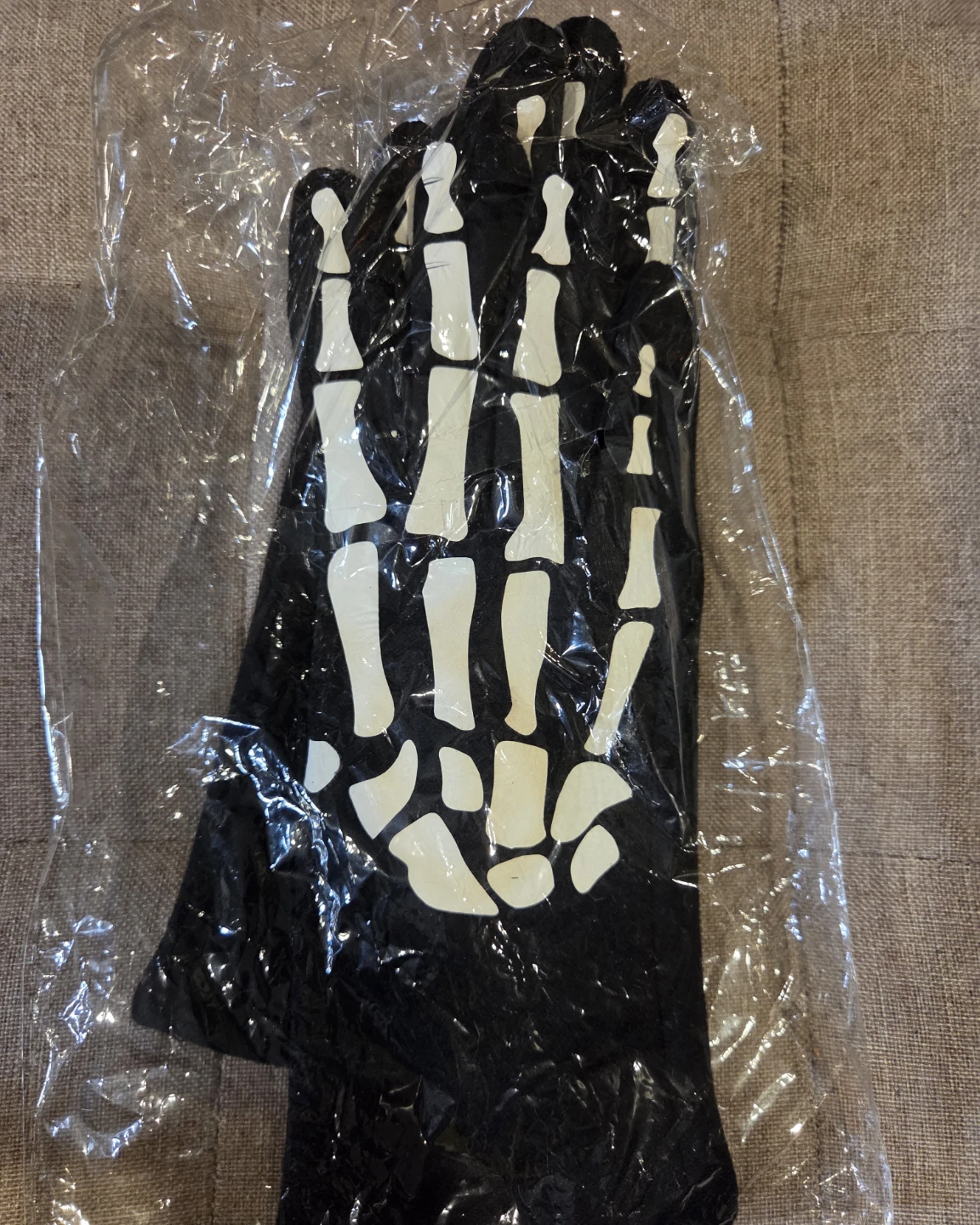 Black Glow in the dark Skeleton Gloves