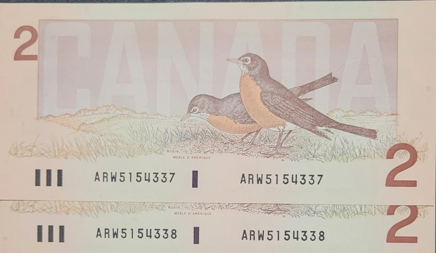 Sequential Uncirculated $2 Canadian Banknotes - photo 5